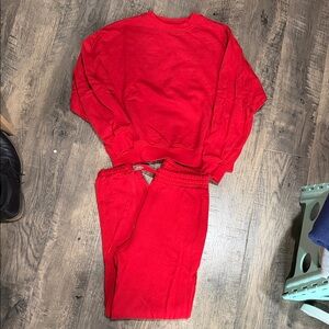 Victoria's Secret Women’s Red Studded Sweat Set - Cozy Crew